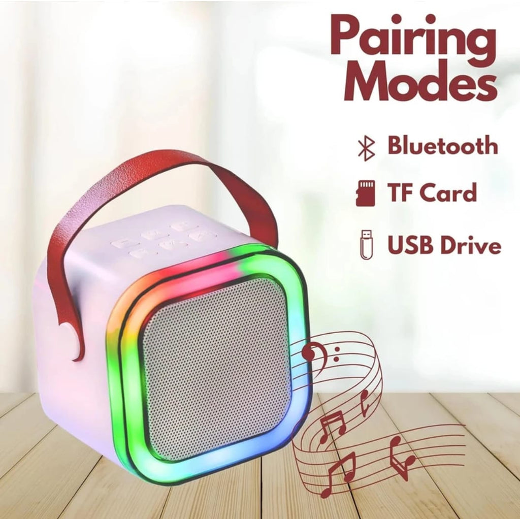 Rechargeable Karaoke Speaker with Wireless Mic & LED Lights
