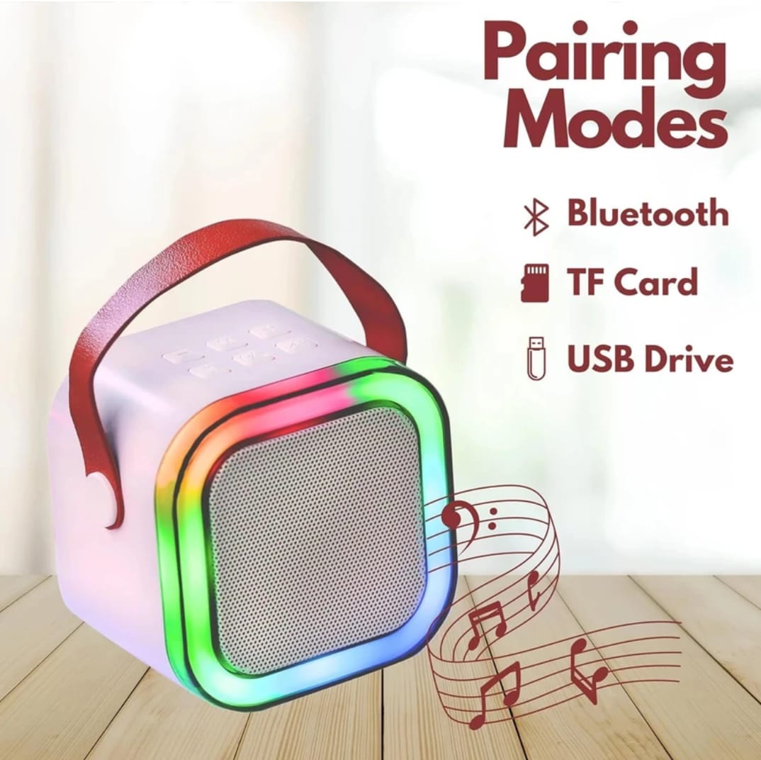 Rechargeable Karaoke Speaker with Wireless Mic & LED Lights