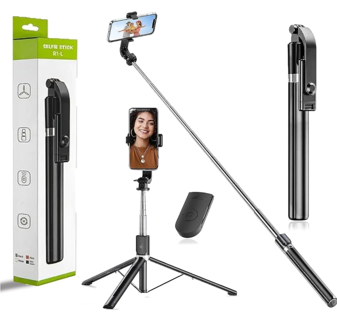 Extendable Selfie Stick Tripod with Bluetooth Remote | 3-in-1 Portable Phone Stand | 360° Rotating Holder | Compatible with Android & iPhone