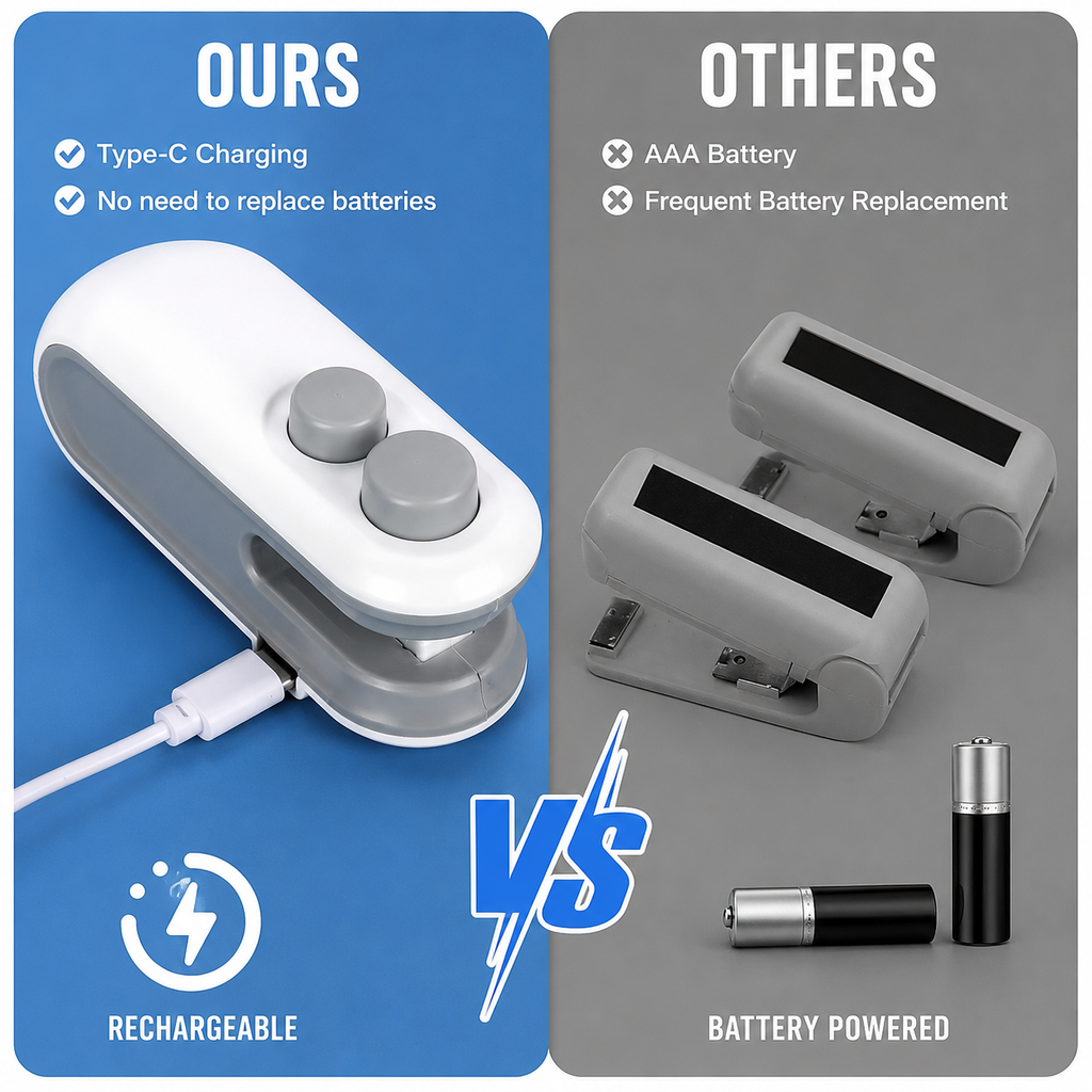 Portable Sealing Machine |2 In 1 Heat Sealer & Cutter| USB Rechargeable (Type C)