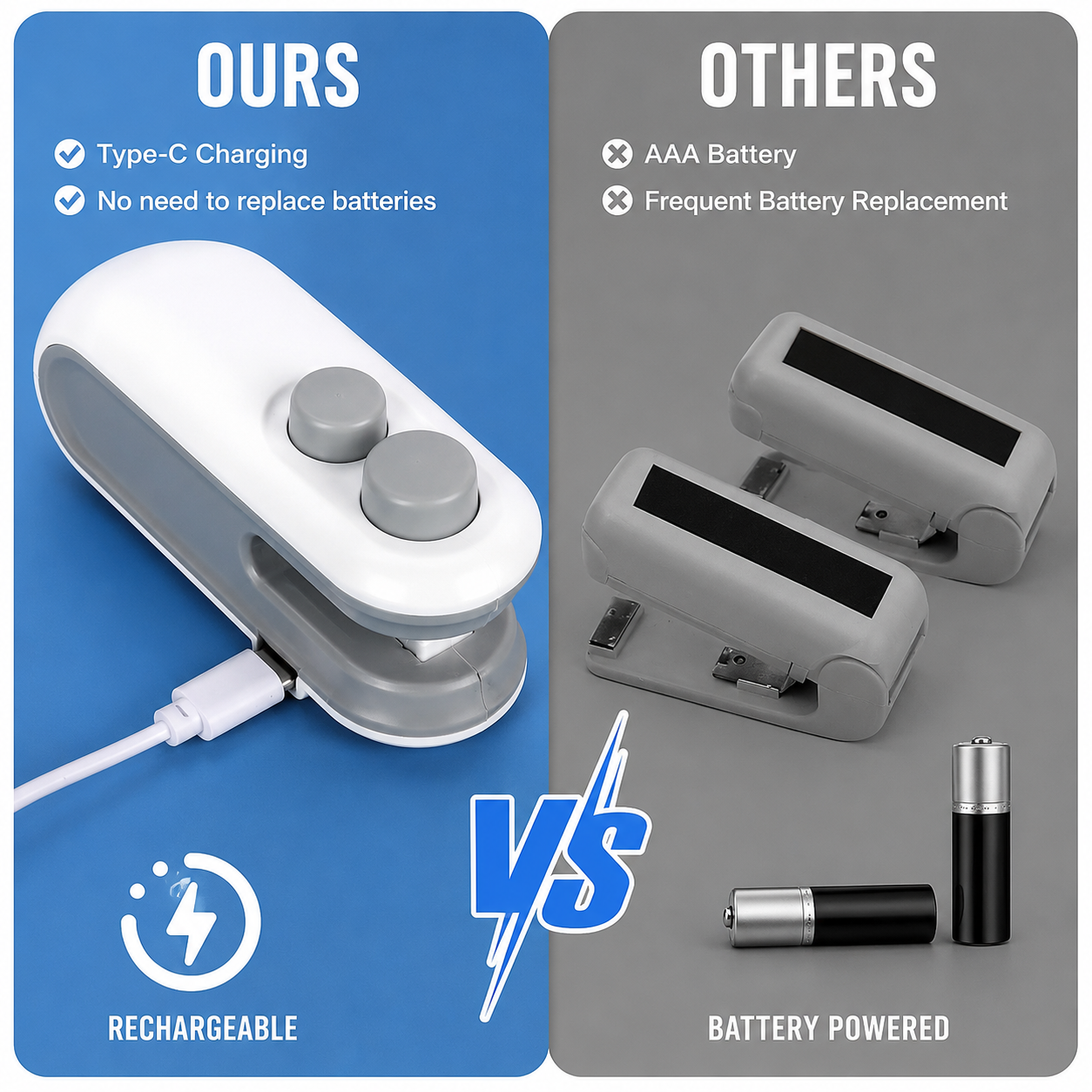 Portable Sealing Machine |2 In 1 Heat Sealer & Cutter| USB Rechargeable (Type C)